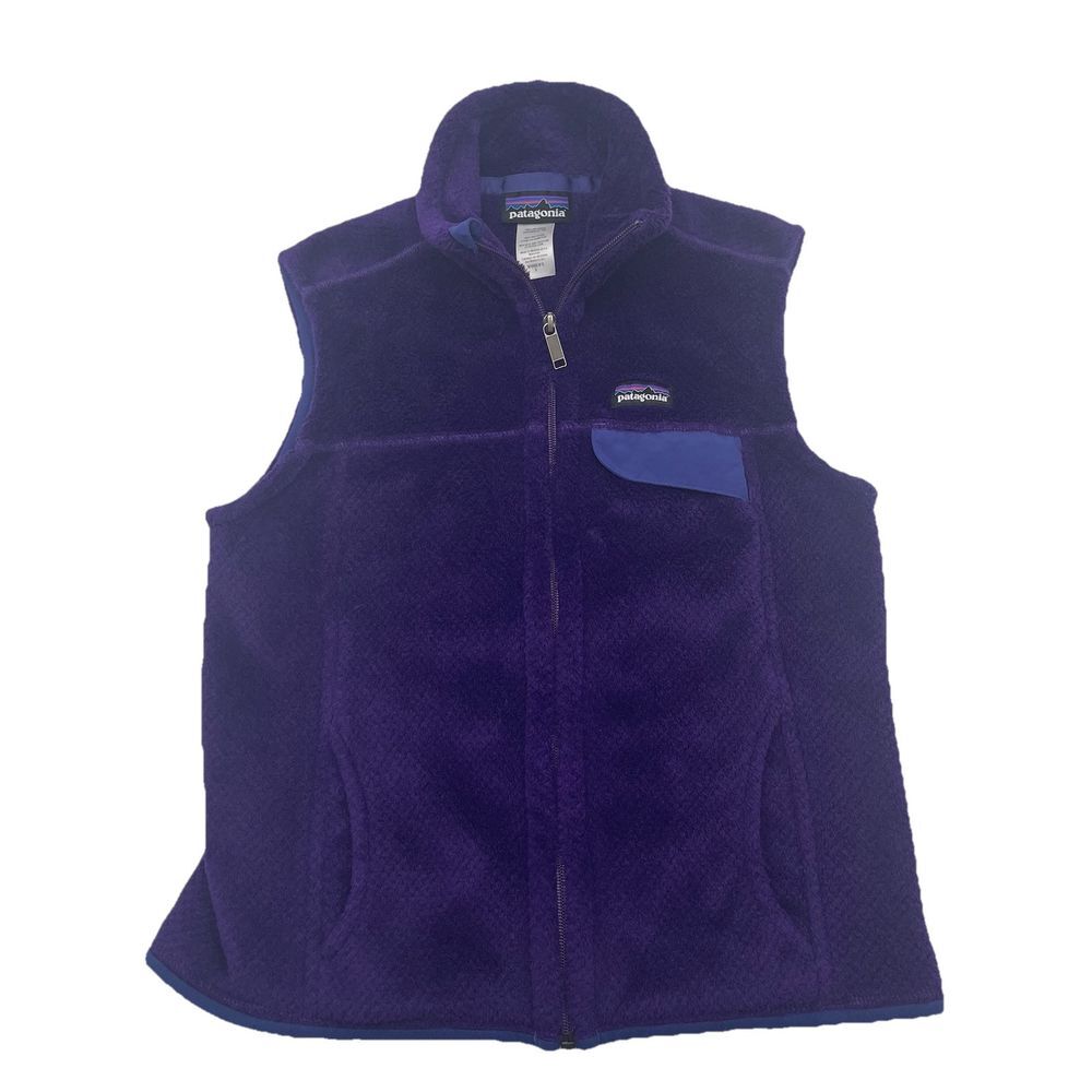 Patagonia Womens Re-Tool Vest Sz Small Polartec Fleece Purple Chest Pocket 25445